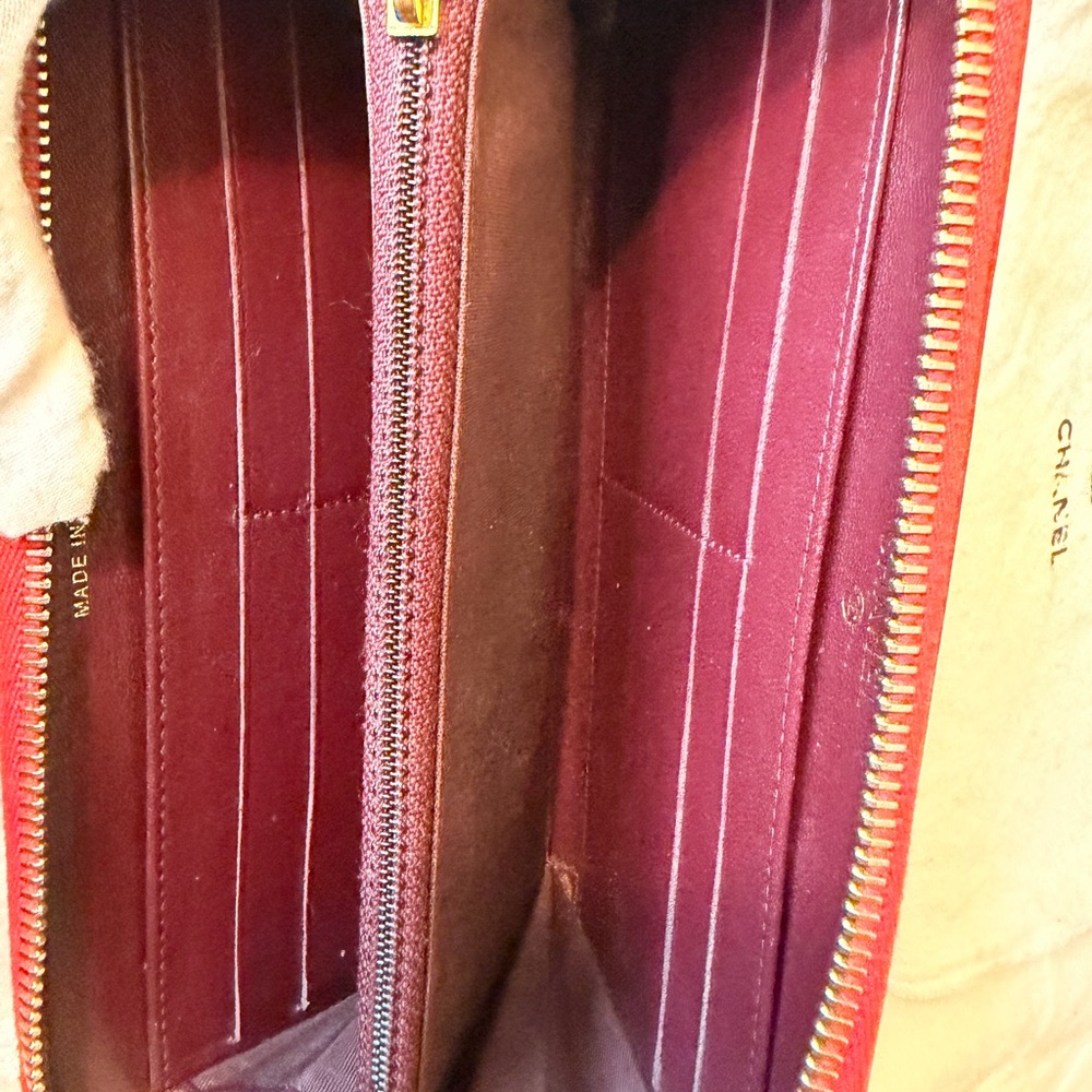 CHANEL Mademoiselle Coco Mark Zip Around Wallet in Red - Picture 16 of 16